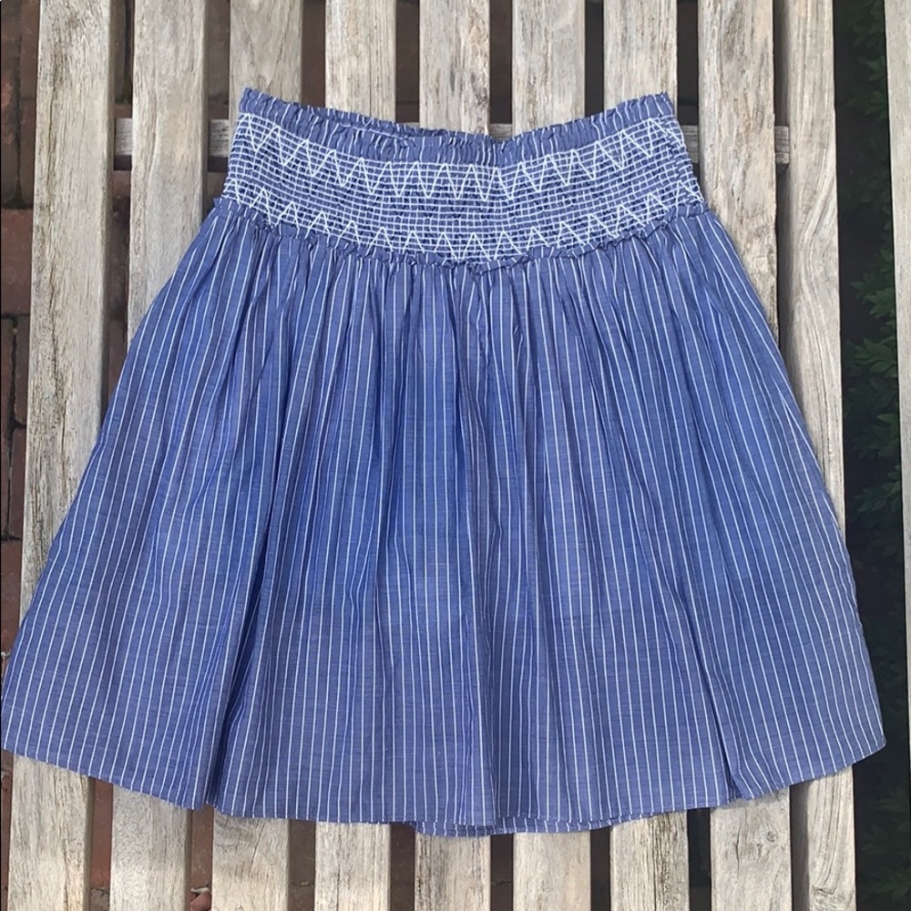 J. Crew Girls Blue Pinstripe Skort